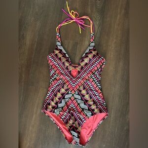 BECCA Multicolor Geometric One Piece Swimsuit